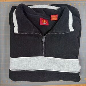 EZ Men's Black and Gray quarter zip Sweater